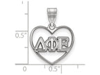 LogoArt Sterling Silver Delta Phi Epsilon Heart Pendant Necklace