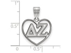 LogoArt Sterling Silver Delta Zeta Heart Pendant Necklace