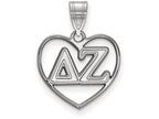 LogoArt Sterling Silver Delta Zeta Heart Pendant Necklace