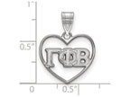 LogoArt Sterling Silver Gamma Phi Beta Heart Pendant Necklace