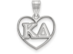 LogoArt Sterling Silver Kappa Delta Heart Pendant Necklace