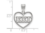 LogoArt Sterling Silver Kappa Kappa Gamma Heart Pendant Necklace