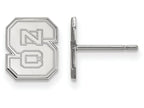 LogoArt Sterling Silver North Carolina State University Xs Post Earrings