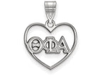 LogoArt Sterling Silver Theta Phi Alpha Heart Pendant Necklace