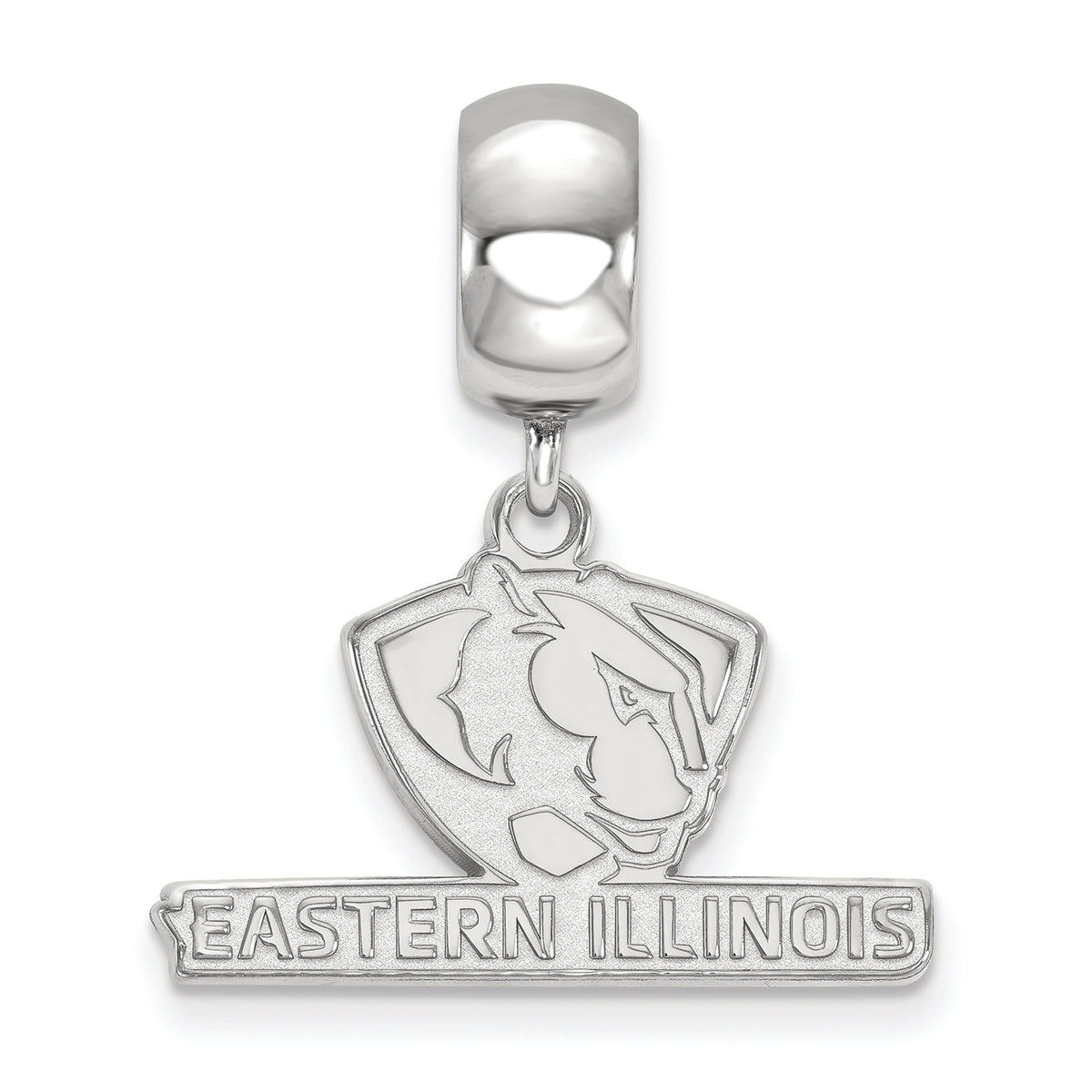 LogoArt Sterling Silver Eastern Illinois University Bead Charm Charm Small Dangle Bead Charm