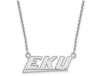 LogoArt Sterling Silver Eastern Kentucky University Small Pendant Necklace