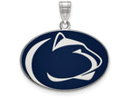 LogoArt Sterling Silver Penn State University Large Enamel Pendant Necklace