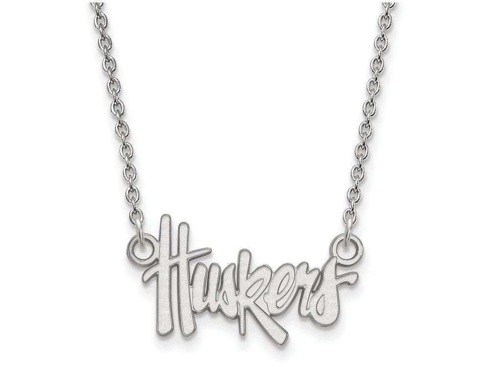 LogoArt Sterling Silver University Of Nebraska Small Pendant Necklace