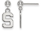 LogoArt Sterling Silver Michigan State University Earrings Dangle Ball