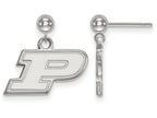LogoArt Sterling Silver Purdue Earrings Dangle Ball