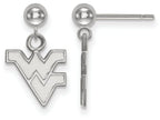LogoArt Sterling Silver West Virginia University Earrings Dangle Ball