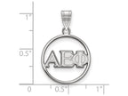 LogoArt Sterling Silver Alpha Epsilon Phi Small Circle Pendant Necklace