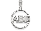 LogoArt Sterling Silver Alpha Epsilon Phi Small Circle Pendant Necklace