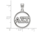 LogoArt Sterling Silver Alpha Sigma Tau Small Circle Pendant Necklace