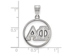 LogoArt Sterling Silver Alpha Phi Small Circle Pendant Necklace