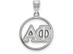 LogoArt Sterling Silver Alpha Phi Small Circle Pendant Necklace