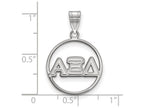 LogoArt Sterling Silver Alpha Xi Delta Small Circle Pendant Necklace