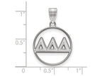 LogoArt Sterling Silver Delta Delta Delta Small Circle Pendant Necklace
