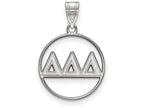 LogoArt Sterling Silver Delta Delta Delta Small Circle Pendant Necklace