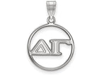 LogoArt Sterling Silver Delta Gamma Small Circle Pendant Necklace