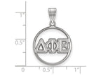 LogoArt Sterling Silver Delta Phi Epsilon Small Circle Pendant Necklace