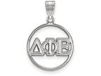 LogoArt Sterling Silver Delta Phi Epsilon Small Circle Pendant Necklace