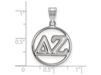 LogoArt Sterling Silver Delta Zeta Small Circle Pendant Necklace