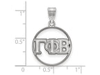 LogoArt Sterling Silver Gamma Phi Beta Small Circle Pendant Necklace