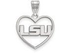LogoArt Sterling Silver Louisiana State University Pendant Necklace In Heart