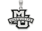 LogoArt Sterling Silver Marquette University Large Enamel Pendant Necklace