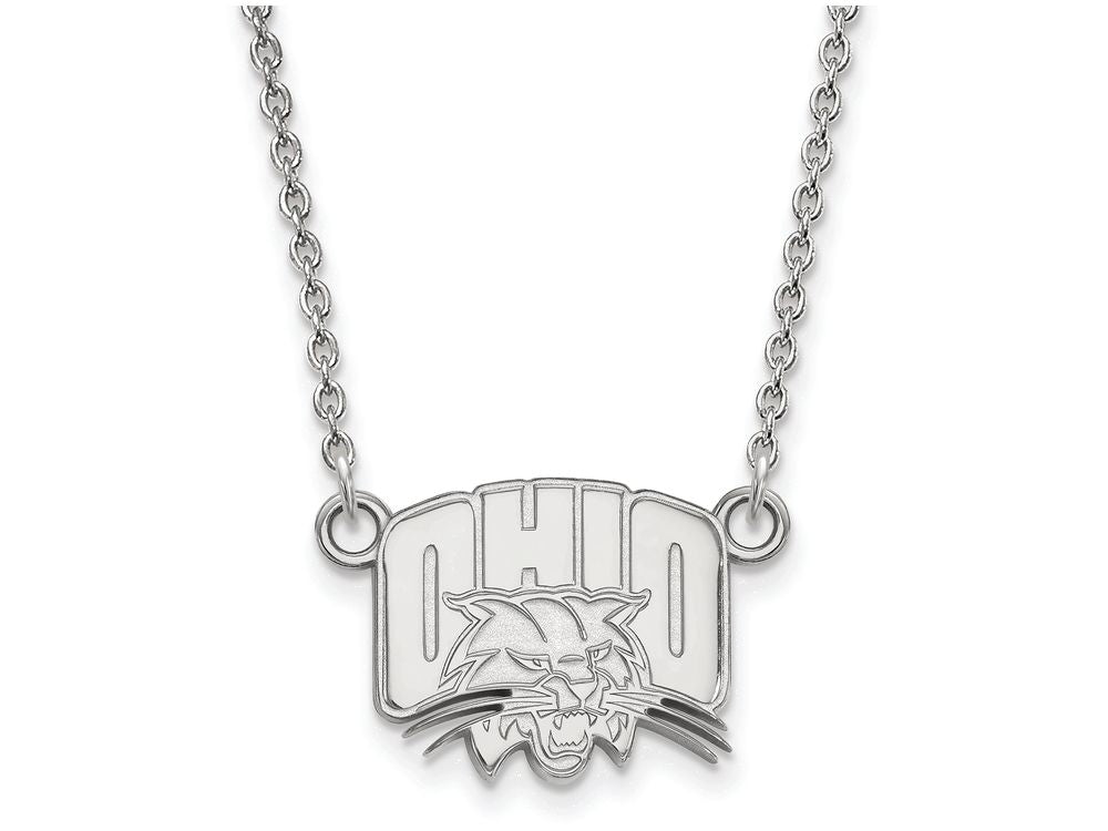 LogoArt Sterling Silver Ohio University Small Pendant Necklace