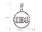 LogoArt Sterling Silver Pi Beta Phi Small Circle Pendant Necklace