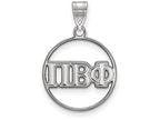 LogoArt Sterling Silver Pi Beta Phi Small Circle Pendant Necklace