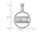 LogoArt Sterling Silver Phi Sigma Sigma Small Circle Pendant Necklace