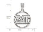 LogoArt Sterling Silver Sigma Delta Tau Small Circle Pendant Necklace