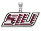 LogoArt Sterling Silver Southern Illinois University Small Enamel Pendant Necklace