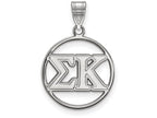 LogoArt Sterling Silver Sigma Kappa Small Circle Pendant Necklace