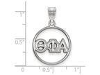 LogoArt Sterling Silver Theta Phi Alpha Small Circle Pendant Necklace
