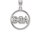 LogoArt Sterling Silver Theta Phi Alpha Small Circle Pendant Necklace