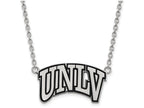 LogoArt Sterling Silver University Of Nevada Las Vegas Large Enamel Pendant Necklace