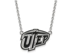 LogoArt Sterling Silver The University Of Texas At El Paso Large Enamel Pendant Necklace