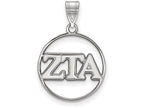 LogoArt Sterling Silver Zeta Tau Alpha Small Circle Pendant Necklace