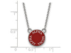 LogoArt Sterling Silver Alpha Sigma Alpha Extra Small Enameled Pendant Necklace With 18 Inch