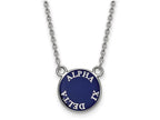 LogoArt Sterling Silver Alpha Xi Delta Extra Small Enameled Pendant Necklace With 18 Inch