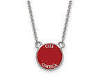 LogoArt Sterling Silver Chi Omega Extra Small Enameled Pendant Necklace With 18 Inch