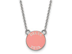 LogoArt Sterling Silver Delta Zeta Extra Small Enameled Pendant Necklace With 18 Inch
