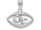 LogoArt Sterling Silver Georgia Institute Of Technology Pendant Necklace In Football
