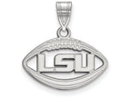 LogoArt Sterling Silver Louisiana State University Pendant Necklace In Football