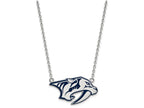 LogoArt Sterling Silver Nashville Predators Large Enamel Pendant Necklace