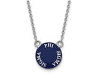 LogoArt Sterling Silver Phi Sigma Sigma Extra Small Enameled Pendant Necklace With 18 Inch